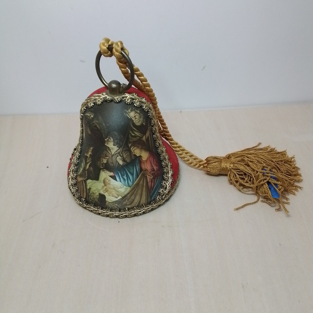 Vintage Western Germany Nativity Scene Bell Musical‎ Tassel Ornament not working